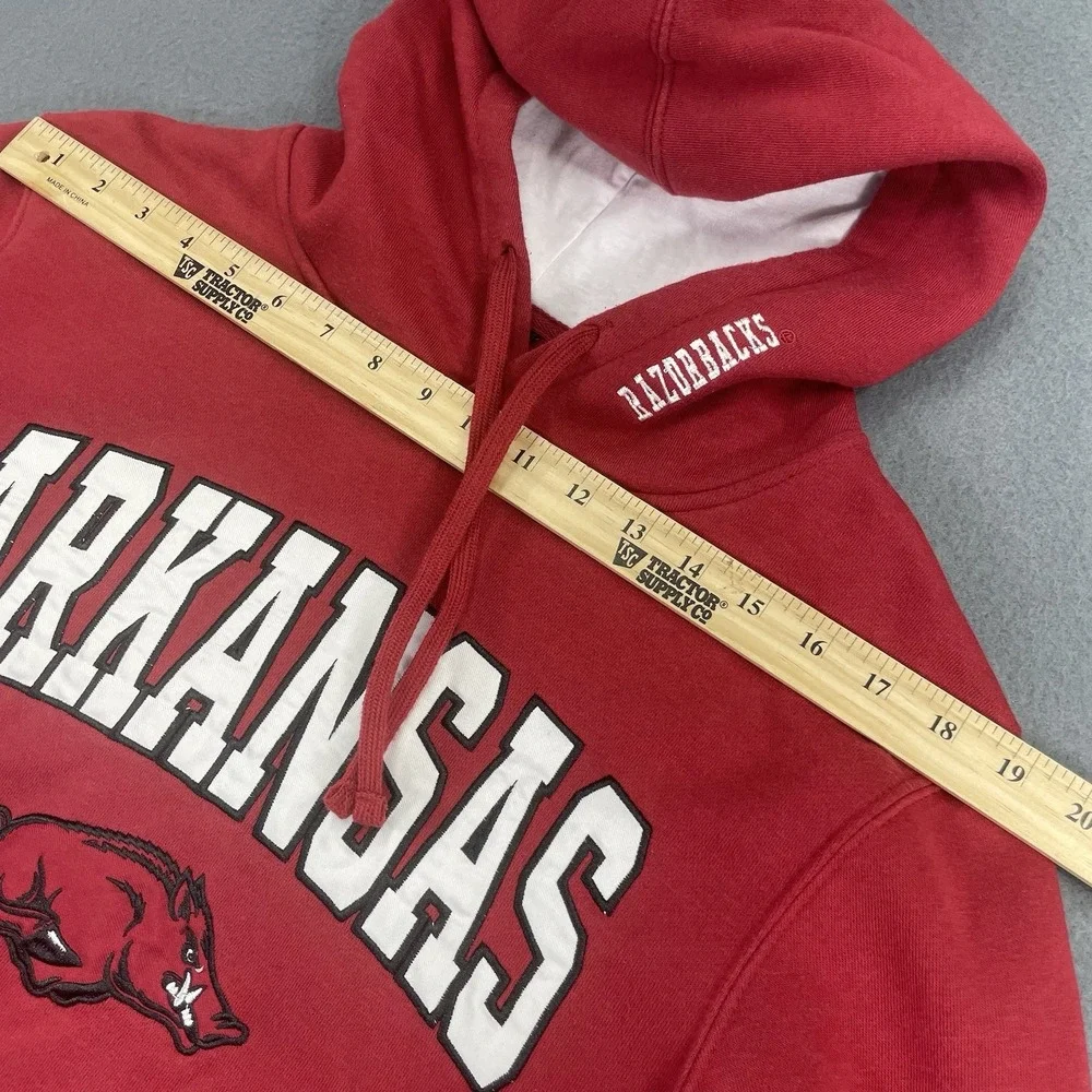 Vtg Y2K Arkansas Razorbacks Hoodie Mens S‎ Red Sweatshirt Student NCAA Sweater
